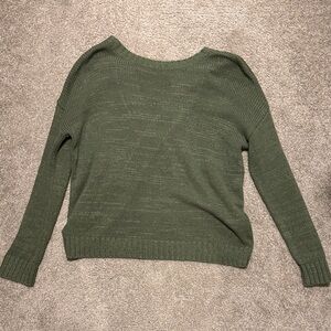 Miracle Olive Green Crew Neck Sweater
